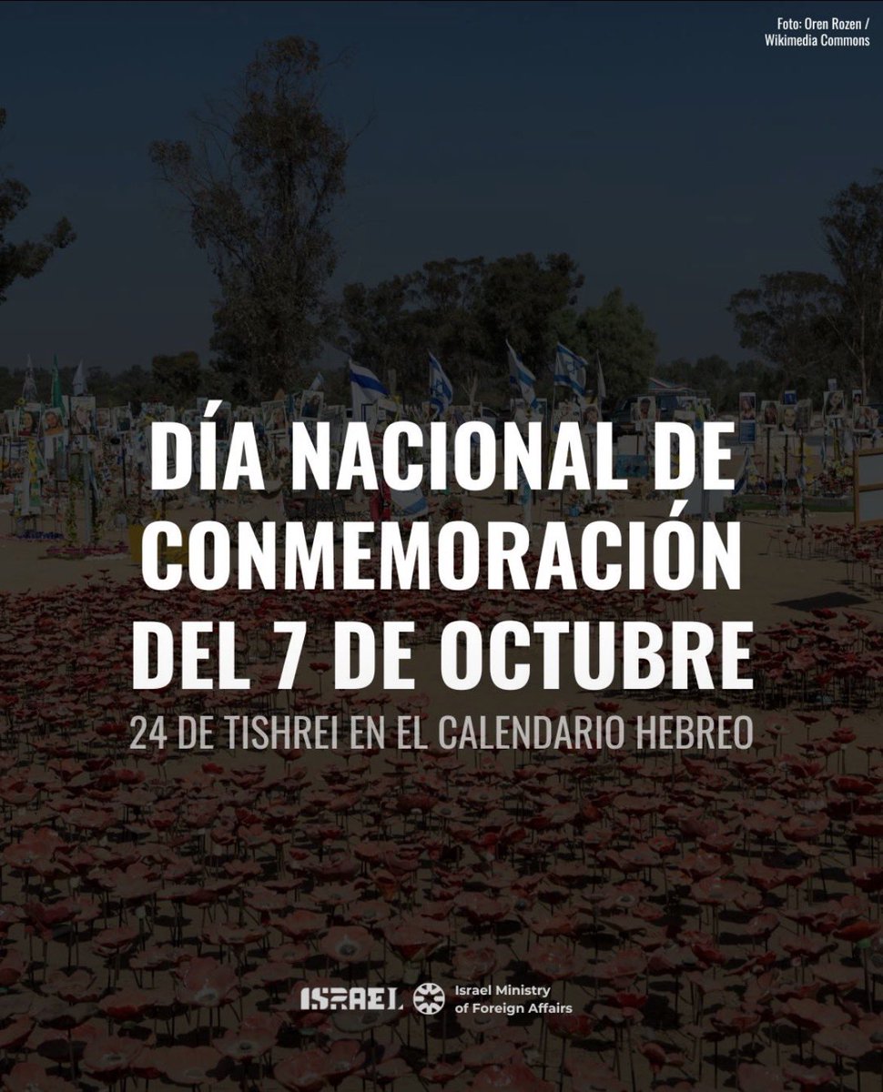 VivianAisen's tweet photo. Hoy, 24 de Tishrei en el calendario hebreo, es el Día Nacional de Conmemoración del 7 de octubre en Israel.
Aquel día, terroristas palestinos se infiltraron en Israel desde Gaza, asesinaron a casi 1.200 personas y secuestraron a 251.
Entre las víctimas hubo bebés, niños, mujeres, hombres y adultos mayores.
Atacaron comunidades civiles, irrumpieron en hogares y acribillaron a jóvenes en un festival de música, entre otras atrocidades.
No olvidamos.
