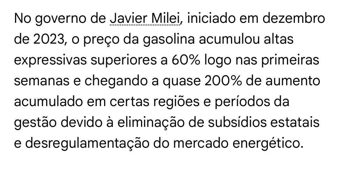 antonioslvdr's tweet photo. @andersonpanda10 @cabreloatips @stagepopbr Po, tu acha isso loucura msm? Governo do Milei privatizaram e subiu 200%, que é o modelo de governo que flavio quer seguir, gasolina atualmente ta por volta de 6 reais, se subir menos de 200% ja chega a 10-12 entao nao, nao é doença, voce so nao quer enxergar a verdade https://t.co/HMg9e7cGGD