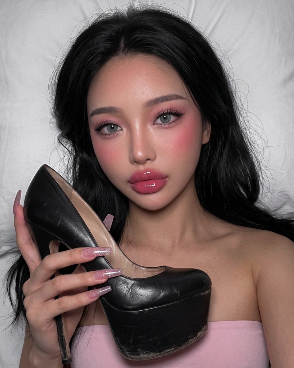 toohotdoll's tweet photo. Men, those 7 inch heels in the picture are actually part of my everyday wardrobe. ☺️
I’m 18 and I wear high heels every single day, so even heels this high are completely normal for me. 🖤👠 https://t.co/7m44RgHKQG