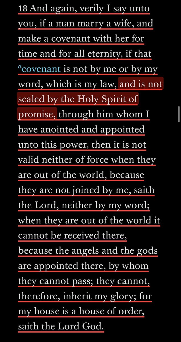 t___will's tweet photo. @nicoraytruth I think so, because only those unions sealed by the Holy Spirit of promise will be upheld in the eternities. If they don’t want that union now, then why would it be upheld in the eternal round? D&amp;C 132 https://t.co/aQRqpAvX6h