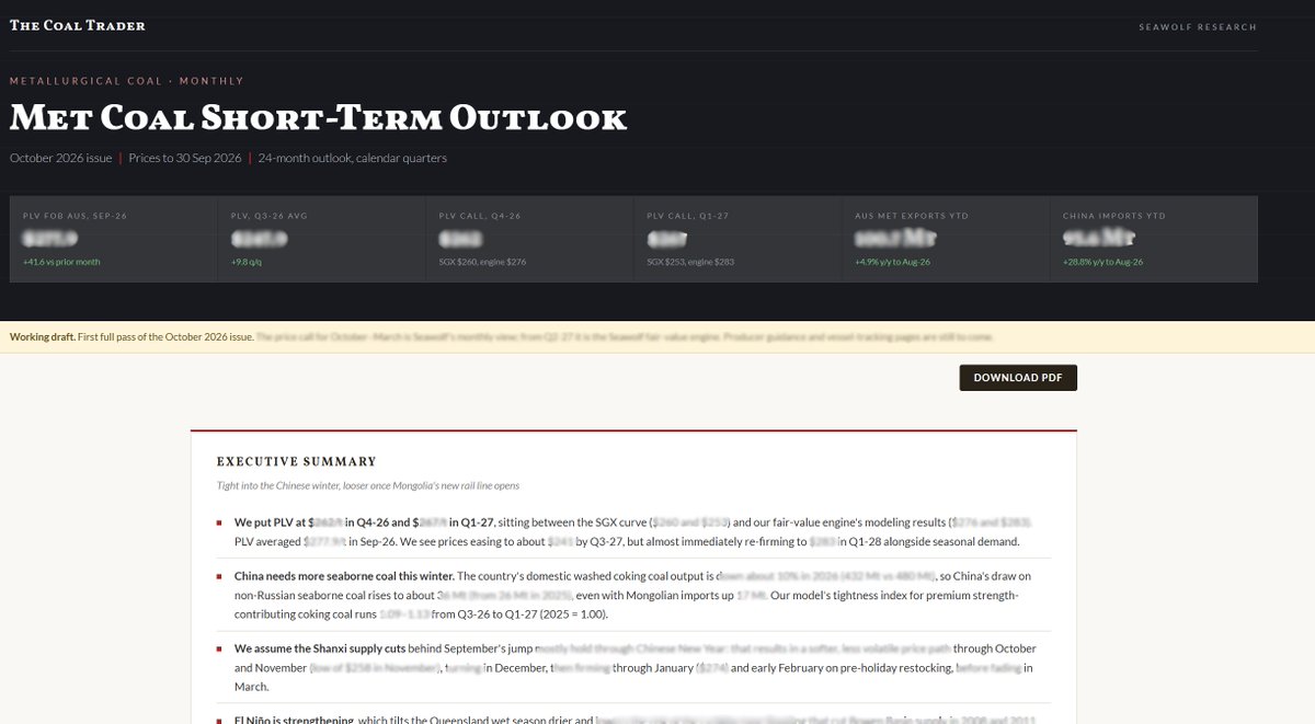 mfwarder's tweet photo. Working on some very, very cool stuff that @TheCoalTrader premium website subscribers will get to preview pretty soon... https://t.co/Wbzk5Wsh7y