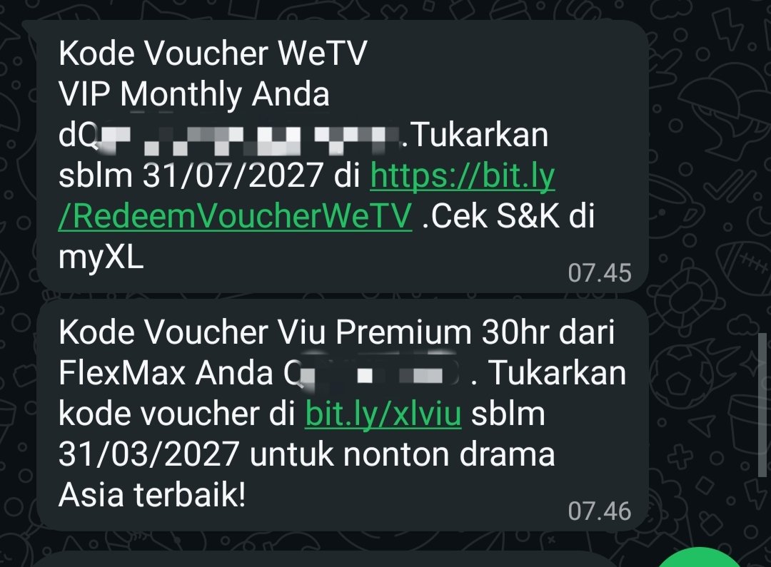 receipt60's tweet photo. Want to sell wetv vip monthly dan viu premium 30 hr hadiah dari paket xl .. harga tertinggi angkut https://t.co/Qs2N7yfpGh