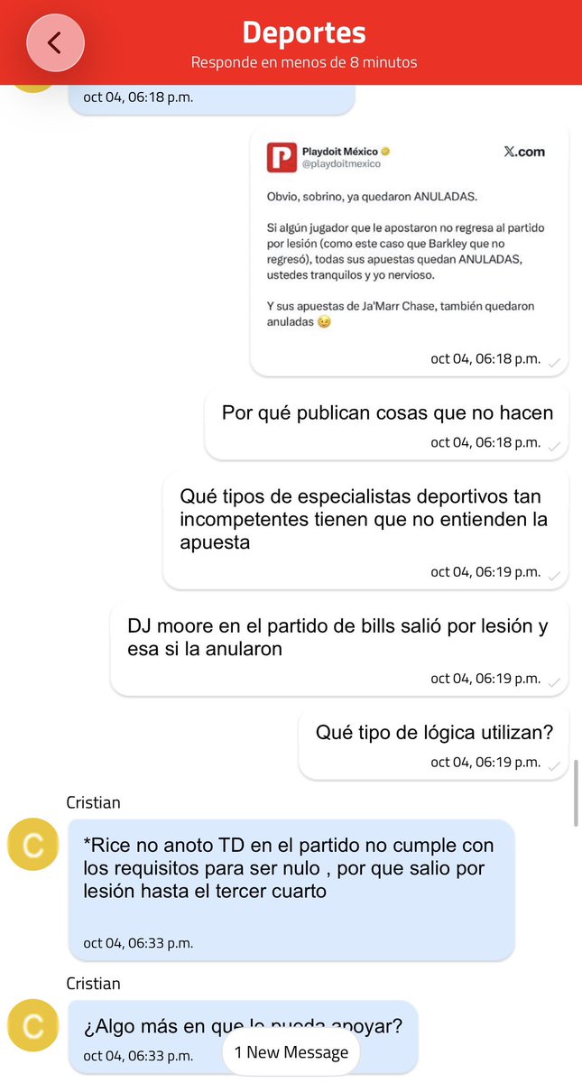 JavierEEA's tweet photo. Rashee Rice salió por lesión en primer cuarto el día de ayer, pero a los inteligentes de @playdoitmexico inventando datos con sus “especialistas deportivos” se les ocurrió marcar como pérdida una prop que debería de ser anulada

Ojito aquí 👁️👁️ https://t.co/V8C0Ho6Ess
