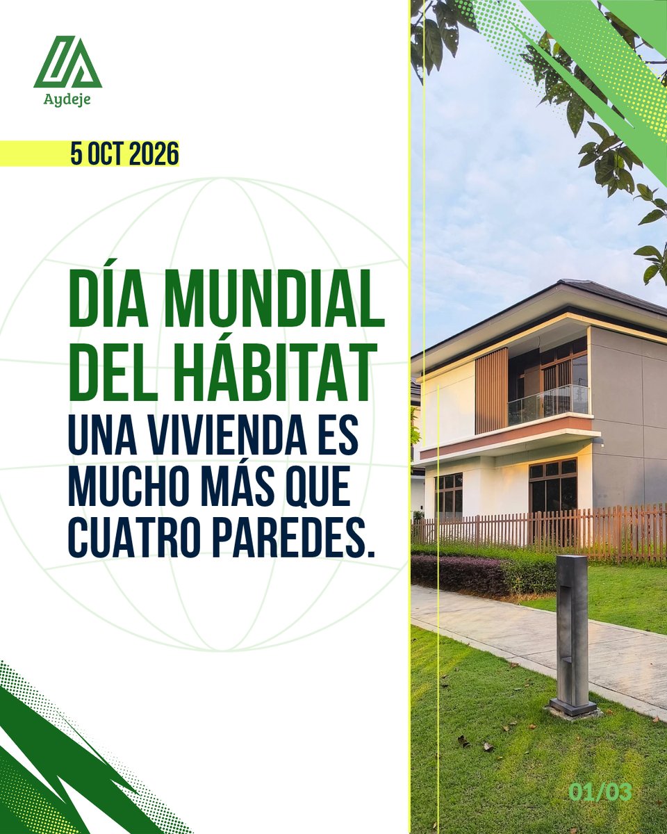 Aydeje's tweet photo. 🏡 Una vivienda vale por mucho más que sus m². Ubicación, servicios, movilidad y seguridad también determinan la calidad de vida.
Este #DíaMundialDelHábitat, elige con información, visión y acompañamiento.
#ViviendaDigna #DesarrolloUrbano #BienesRaíces #AYDEJE https://t.co/z2qJPobBDH