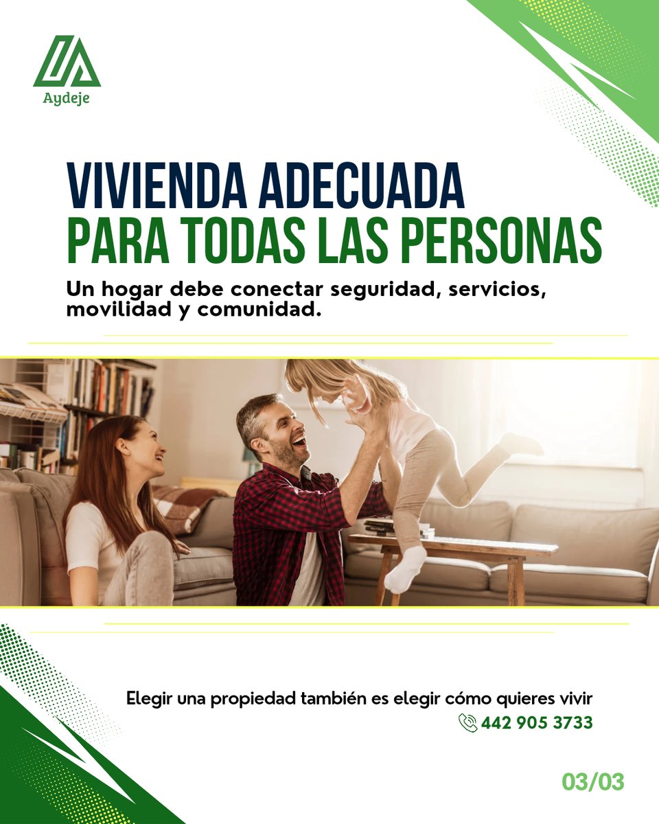 Aydeje's tweet photo. 🏡 Una vivienda vale por mucho más que sus m². Ubicación, servicios, movilidad y seguridad también determinan la calidad de vida.
Este #DíaMundialDelHábitat, elige con información, visión y acompañamiento.
#ViviendaDigna #DesarrolloUrbano #BienesRaíces #AYDEJE https://t.co/z2qJPobBDH