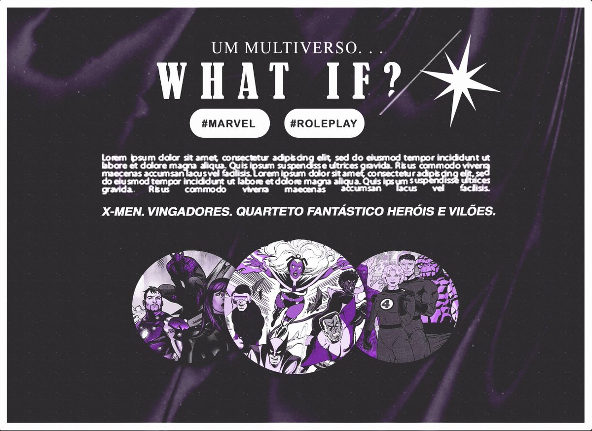 WHATIFBASE's tweet photo. ⠀⠀⠀⠀⠀ ⠀    ⠀✦ —— 𝙒𝗛͟𝗔𝗧 𝙄𝗙. . . ?
⠀⠀⠀⠀ ⠀⠀     ⠀❪ 𝑴αrvel 𝑼nıverse ❫
⠀⠀⠀e se α hıstórıα tıvesse sıdo dıferente?
⠀escolhαs dıferentes. reαlı͟dαdes dıferentes.
⠀⠀⠀⠀    ⠀𝒔uα hı͟stórıα começα αquı.ᐟ
⠀⠀ ⠀⠀ ⠀⠀ ⠀⠀https://t.co/2Ytn0UbzmA https://t.co/qL4pnm2Cli