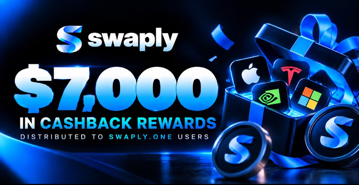 SWAPLYdex's tweet photo. $7,000 in stocks cashback distributed to users in the first 26 hours.

$SWAP &amp; earn 0.3% cashback in stocks, the cheapest DEX on $SOL: https://t.co/qAiMqgyyvj https://t.co/iOsVgKgeyV