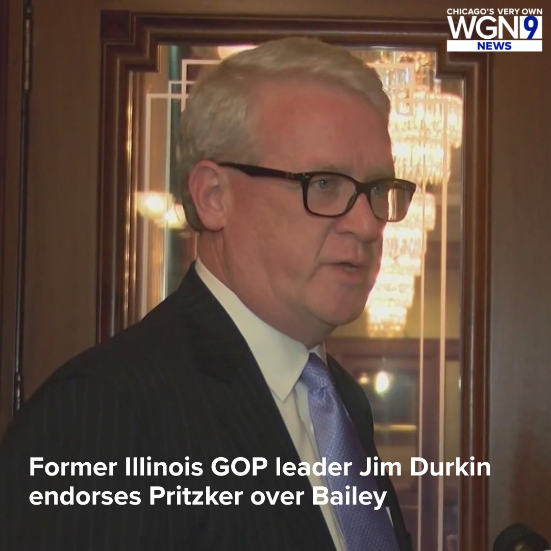 WGNNews's tweet photo. Jim Durkin, the former Illinois Republican House leader, endorsed Democrat JB Pritzker over Darren Bailey in the battle for governor.

More details: https://t.co/lJ7I7mSLo4 https://t.co/4zWQoZlWS0