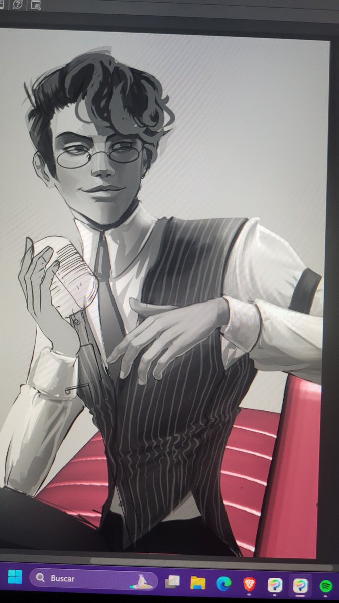Alystania24's tweet photo. Por aquí seguimos trabajando #Alastor #HazbinHotel https://t.co/oD5YKDASXM