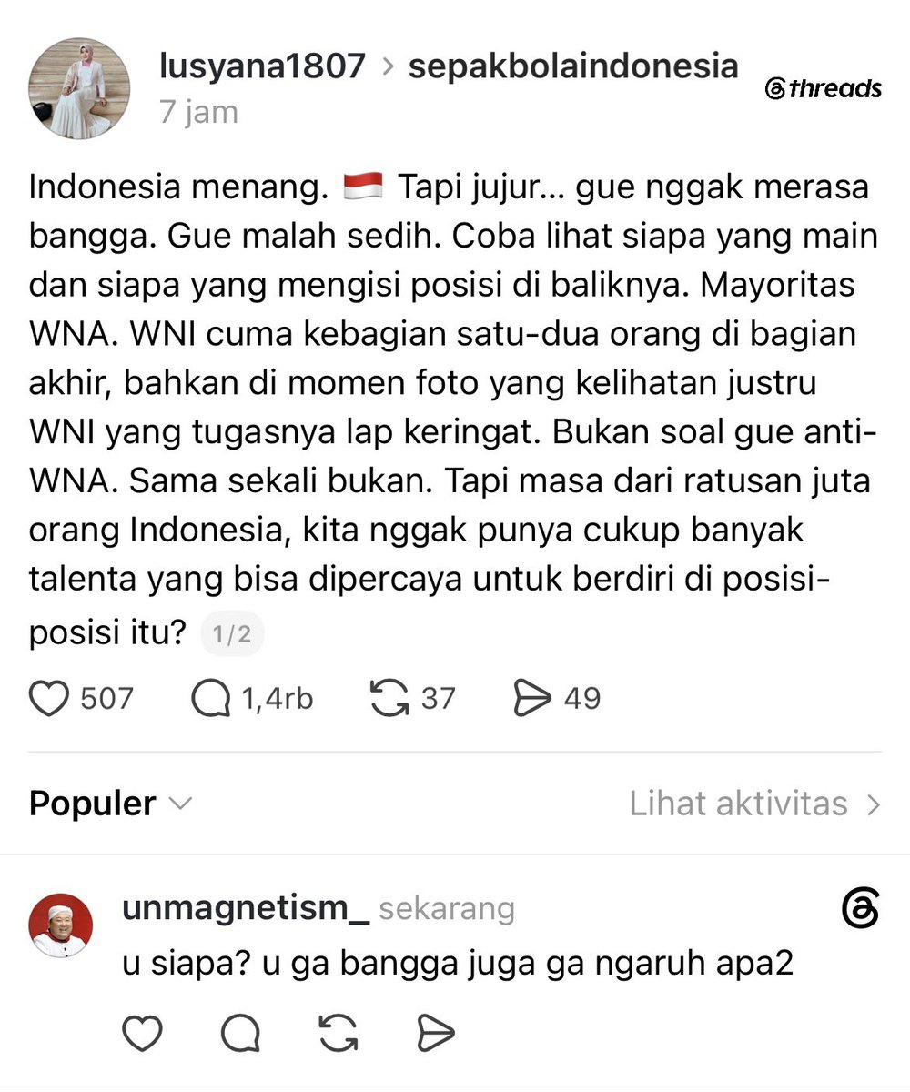 unmagnetism's tweet photo. selalu ada aja yg kayak gini
jelas2 yg di lapangan itu wni semua https://t.co/wRqaUKAjQV