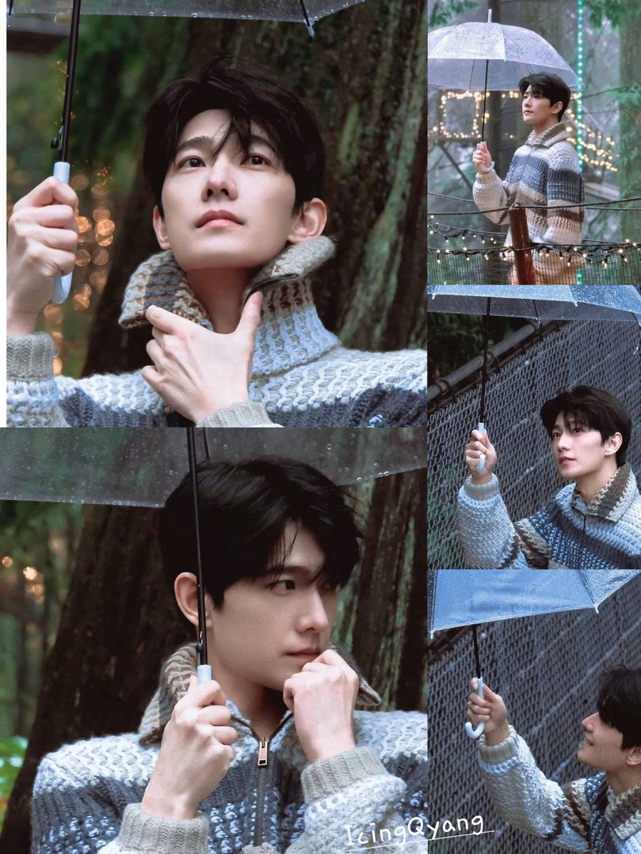 icingquinyang2's tweet photo. #rainydays in Vancouver, #YangYang杨洋 walks around a wooded area with a clear umbrella. #ALookBack #condenasttraveller featuring #YangYang. #classicandclassy
Love the blue sweater. https://t.co/J7TFn57Wur