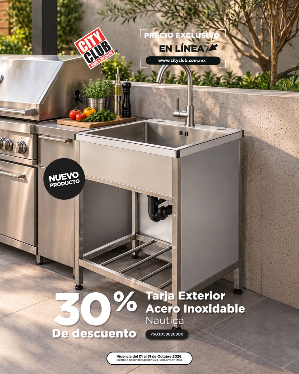 CityClubmx's tweet photo. Los descuentos perfectos para quienes aman remodelar y comprar en línea. 🪞📱 La nueva tarja exterior de Náutica y el espejo LED tienen un 30% de descuento exclusivo en nuestra página o directo en la app City Club. 🌟 https://t.co/jTHhKYkVE1

#CityClub #Clubdeprecios #Nautica #EspejoLED #Compraenlinea