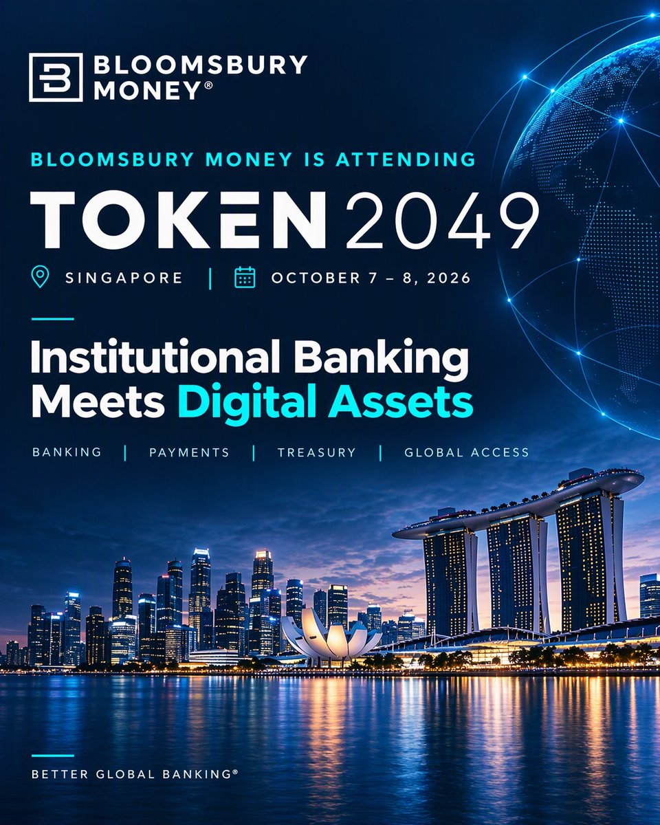 definitynetwork's tweet photo. Bloomsbury Money is attending #Token2049.

As a key part of the DeFinity ecosystem, Bloomsbury Money continues to bridge institutional banking and digital assets, helping build the infrastructure needed for the next generation of financial markets.

Looking forward to connecting with industry leaders and discussing how banking, payments, and digital asset markets are increasingly converging.