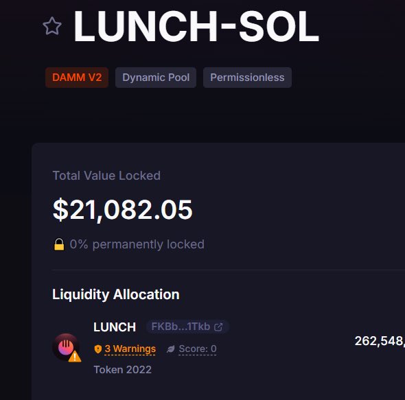 funkymonkey617's tweet photo. Be wary of this token:

FKBb8k8gWFkbNQDuCWCqWy8co3Q5CnFsjko52BfY1Tkb

The LP is unlocked, this game is dangerous. https://t.co/2BsaijX7kv