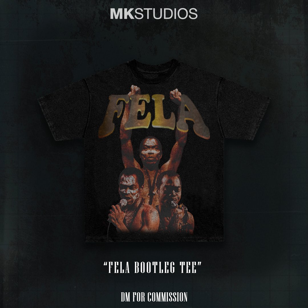 Mkstudios247_'s tweet photo. Fela bootleg tee

#clothingbrand #clothingdesign #graphicdesigner #streetwear #Fashion #shirt #designer https://t.co/B7M5WEbvtG