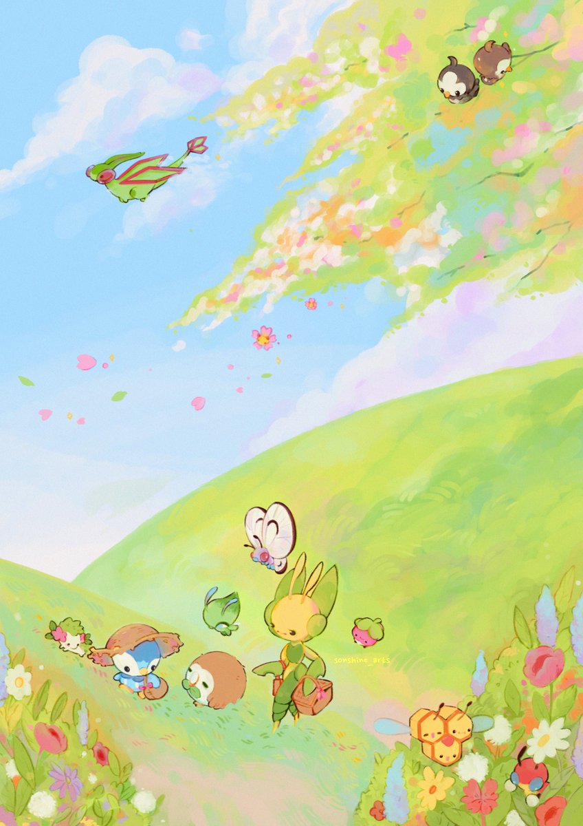 sonshine_arts's tweet photo. fun fact: you can find a piplup in almost every pokemon painting i've done 💙 https://t.co/dgcmS7vVcV