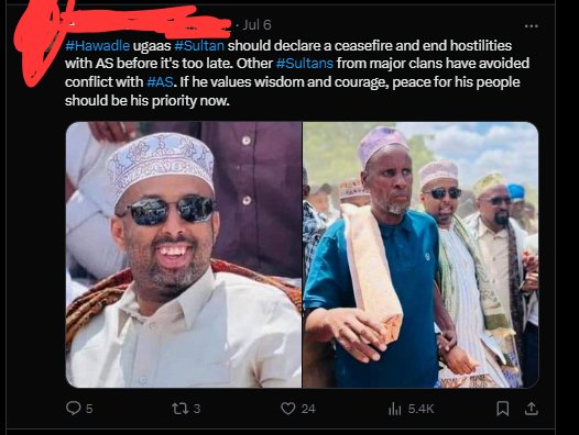 rmconsultantgrp's tweet photo. After 4 years of a gruesome war, the last clan aligned with the #Som gov reached agreement with #AS. #Hawadle and #AS agreed to cease hostilities and cooperate toward common goal. I urged the #Hawadle Ugaas to choose wisdom 3 years ago but at the end, they joined the #ansaar club https://t.co/4KUnZatbTq