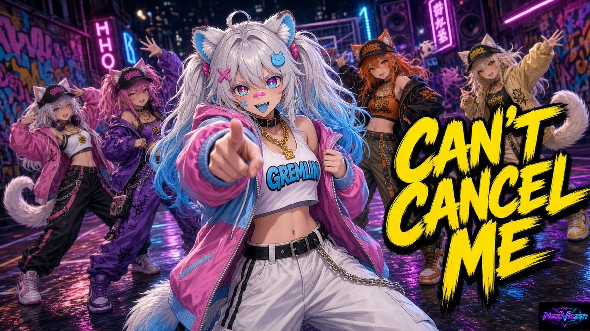 NeonViozen's tweet photo. 🔥 YOU CAN'T CANCEL ME 🔥

A Yukiwaru fan video. ❄️💜
They tried to cancel her..
It didn't work. 😈
So they ran to another platform to cry about it. 😂
Heavy bass. Aggressive rap. Cat-girl chaos. 🔥
🎧 Watch it here: https://t.co/oCJDgPSOrg

#Yukiwaru #NeonViozen  #HipHop #Anime https://t.co/QR95qWoF4J
