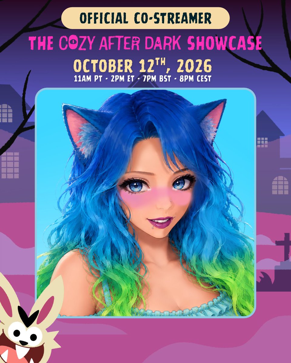 KatatonicGame's tweet photo. Proud to announce that I am an official co-streamer  for the @CozyaftrDark  Showcase!

come hang out Oct. 12th, 2026 at 2pm EST! https://t.co/SKvD6reaQq