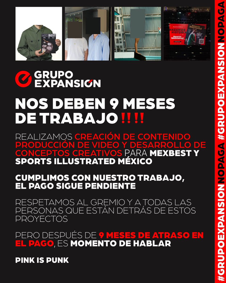 godomarto's tweet photo. si tienen la oportunidad de trabajar con #GrupoExpansión (@ExpansionMx), ¡desaprovéchenla! 

les hicimos toda su estrategia y realización de contenido para @MexBestMx durante 9 meses, para @SIMexico_ durante 6 meses y no nos han pagado ni un solo peso https://t.co/KatYCgNq6U