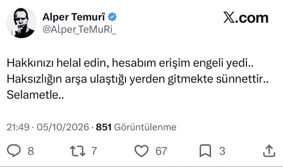 Musaozsoy's tweet photo. Alper bey,
Paylaşımlarınıza devam ediniz.
Elimden geldiğince yaymaya çalışacağım. Muhtemelen bir hata olmuştur diye düşünmek gerekir – ki son dönemde çok haksızlığa uğramış biri olarak devlete küsmemek, sabretmek lazımdır düşüncesindeyim.
Desteğimle, yanınızdayım.
@Alper_TeMuRi_ https://t.co/49Qe4o1jOB
