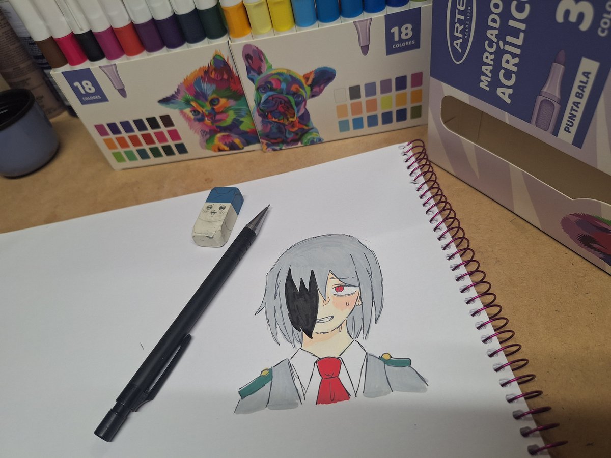Grey_Fushenn's tweet photo. Probando los nuevos marcadores que me compre, son muy buenos 😭 #OC #MHA https://t.co/pNCProG1jo