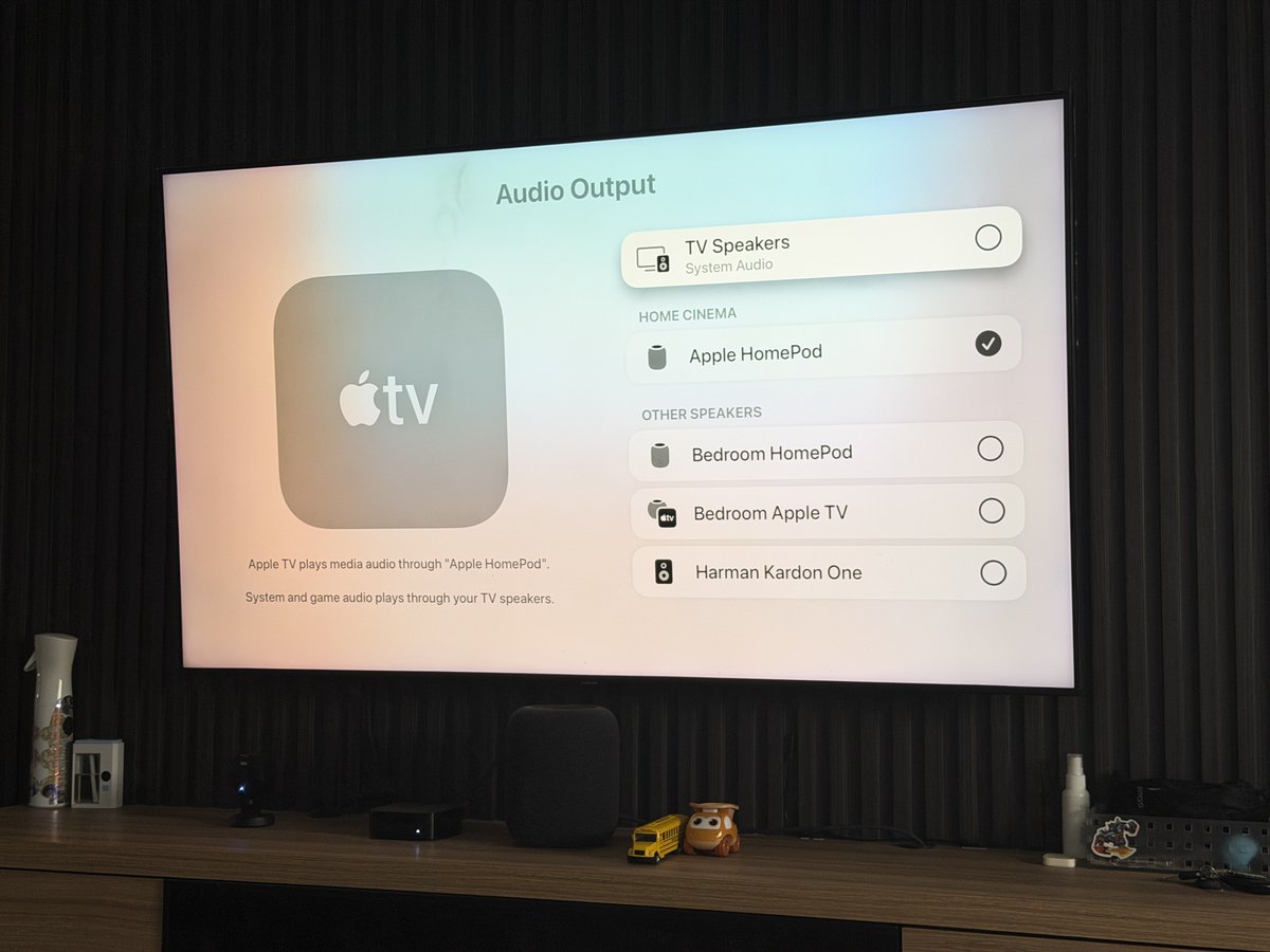 ysryprnce's tweet photo. Didn't realise they changed it to Home Cinema. Surround HomePod setup coming soon? https://t.co/I0lsBVCzRK