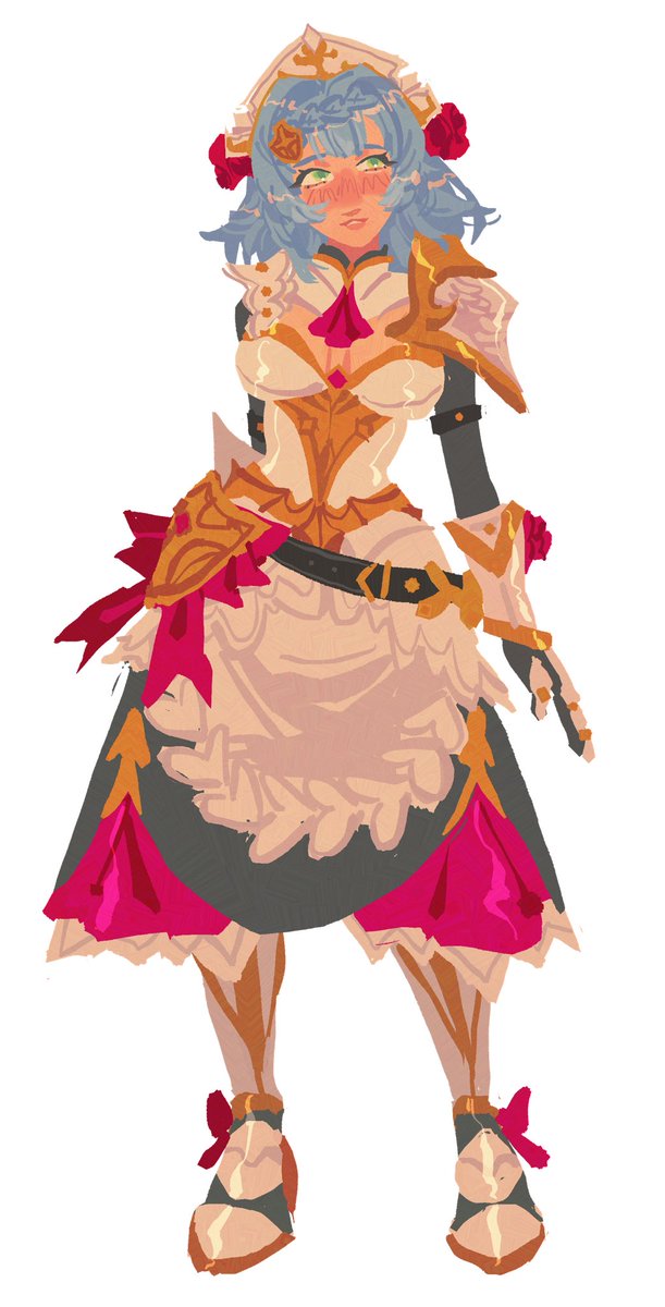 kakoabe's tweet photo. Had an itch to draw noelle genshin impact https://t.co/97ZpTRhqSV