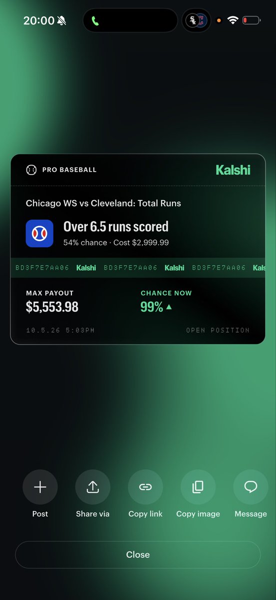 Gaviin2x's tweet photo. $3,000 VIP MAX PLAY
White Sox / Guardians Over 6.5 ✅ https://t.co/iFbNvvNVhd