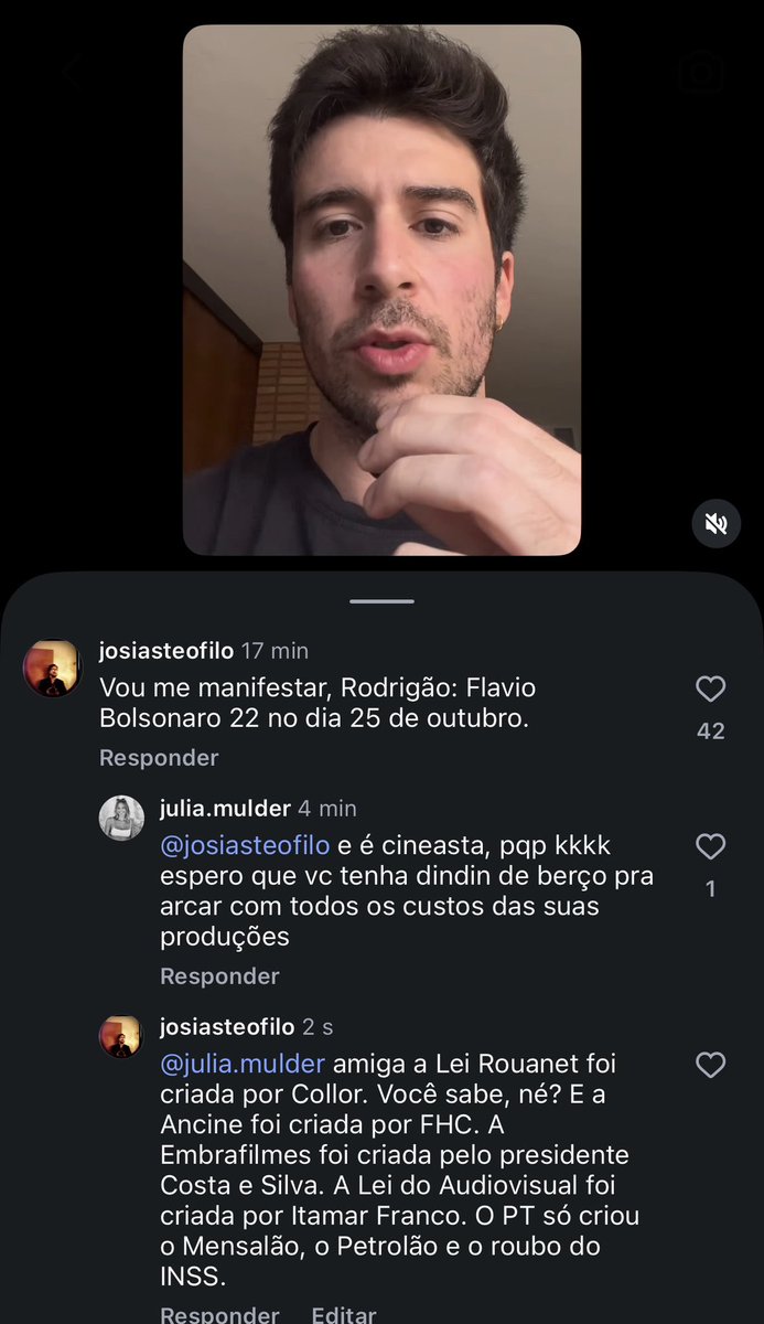 josiasteofilo's tweet photo. O título do vídeo é: “Influenciadores se manifestem”. Vejam o comentário à moça que fala como se o PT tivesse inventado a cultura brasileira. https://t.co/e2mhWISzR6