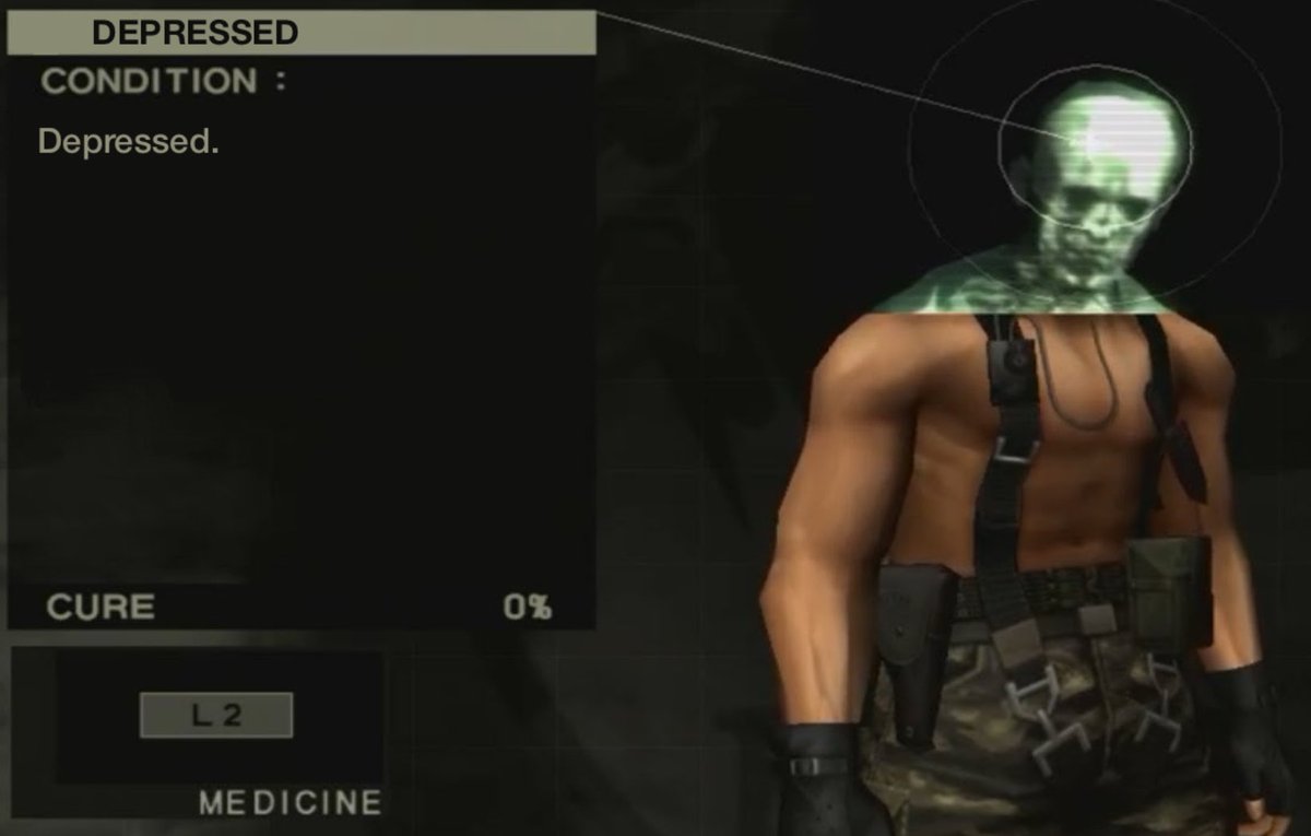 milktst's tweet photo. How do I cure this in metal gear solid 3 https://t.co/lXIN1e4WH9