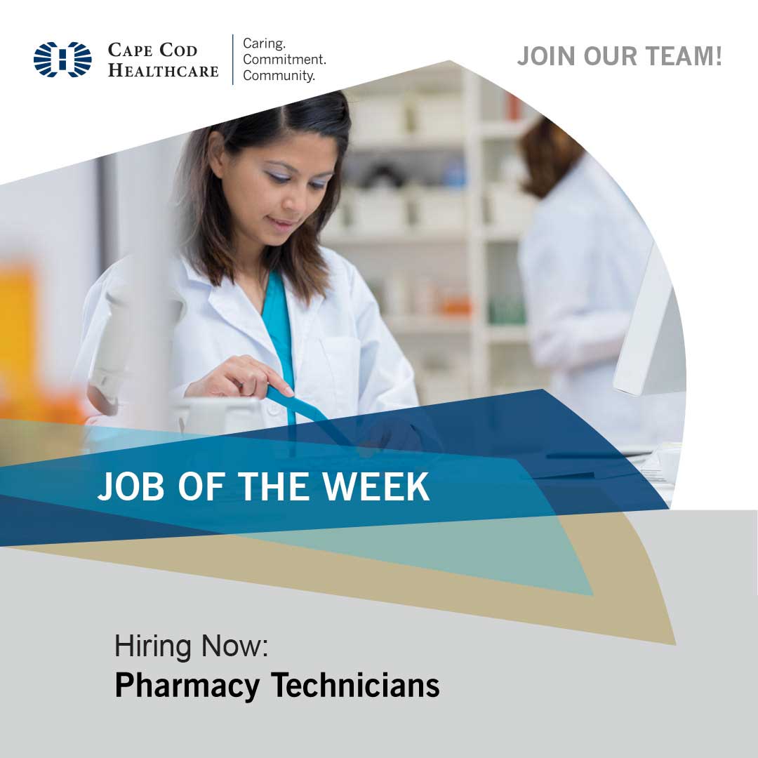 CapeHealthNews's tweet photo. We’re hiring Pharmacy Technicians! Whether you’re experienced or just getting started, Cape Cod Healthcare offers opportunities to build your skills and advance your pharmacy career — from trainee to nationally certified technician. Apply today: https://t.co/D6TiEc6ZMn https://t.co/FMw1bTPRQ1