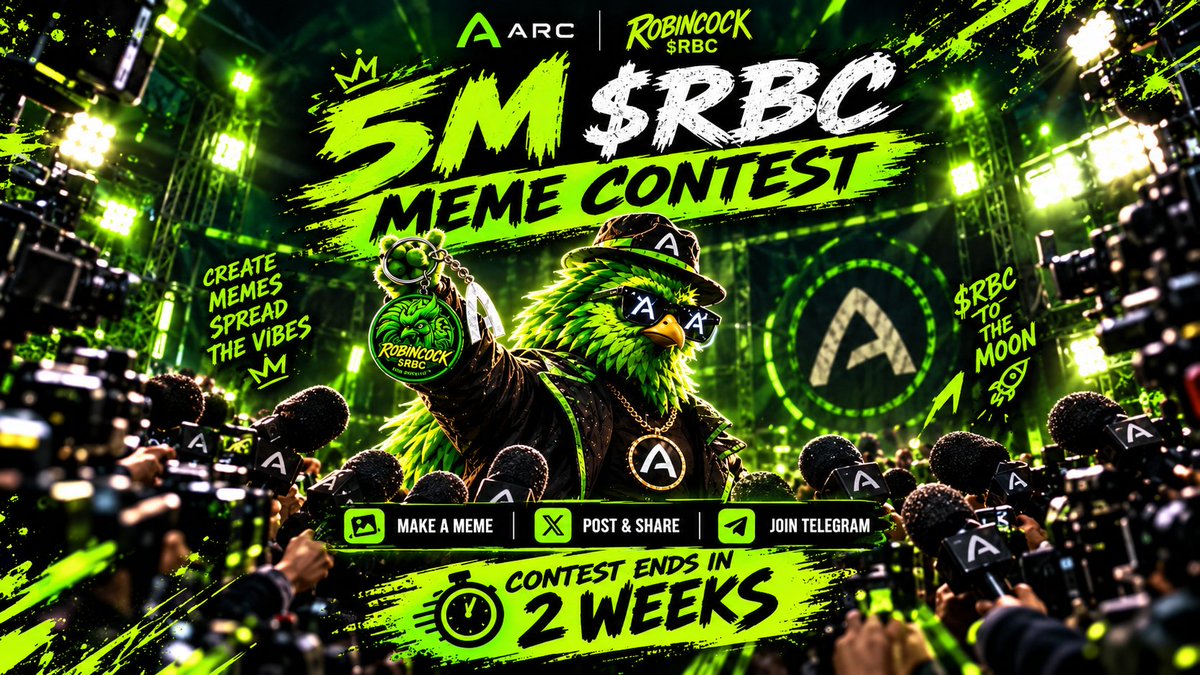 Arc_RBC's tweet photo. 🚨 $5M $RBC MEME CONTEST IS LIVE! 🚨

Create. Meme. Post. Share. 🐦🔥
🏆 $5M prize pool
⏳ Ends in 2 WEEKS
🌐 Built on Arc

Let’s send $RBC 🚀🌙

https://t.co/4vbJlXgkie
#RBC #Arc #MemeCoin #Crypto #Web3 #Memecoin #dextools https://t.co/aa68yiAFl0
