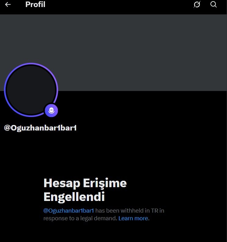Goksnnn's tweet photo. Sevgili Türkçü dostumuz @Oguzhanbar1bar1'ın hesabı dış güçler tarafından şikayet edilerek erişime engellenmiştir. 
Bu zor günlerde birbirimize sahip çıkmalıyız. Yeni hesabını da paylaşacağım🙏 https://t.co/SEaXlYJ38I
