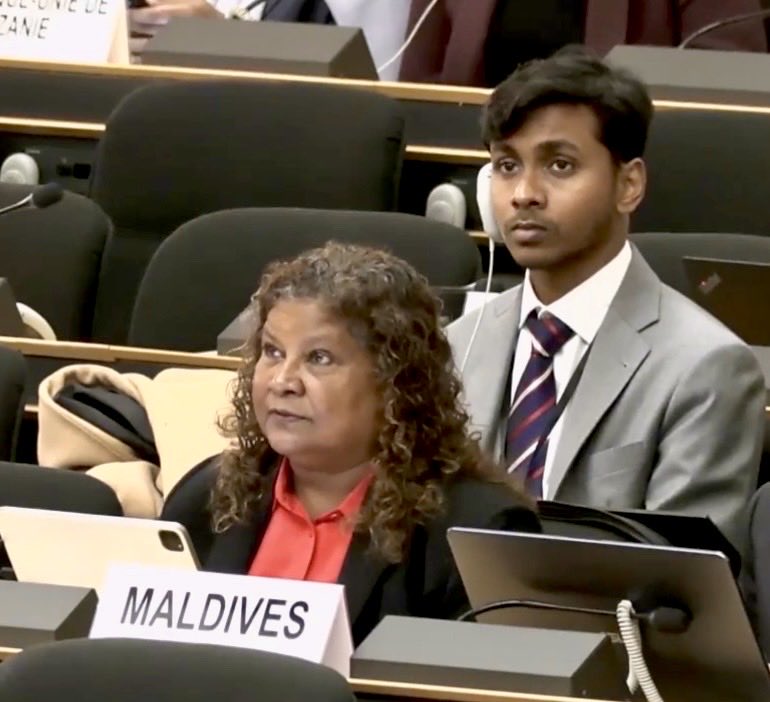 MDVinGeneva's tweet photo. At #HRC63, Ambassador Dr. Salma Rasheed delivered a statement during the Item 10 General Debate, highlighting that technical assistance and capacity building remain indispensable to advance the promotion and protection of human rights, particularly for States with limited institutional and financial capacities such as SIDS and LDCs.

She expressed appreciation to the donors that sustain the efforts of OHCHR, the LDC/SIDS Trust Fund and the UPR Voluntary Fund and encouraged continued and, where possible, strengthened contributions to programmes that provide responsive, and needs based assistance, particularly to SIDS and LDCs.
#MDVatHRC