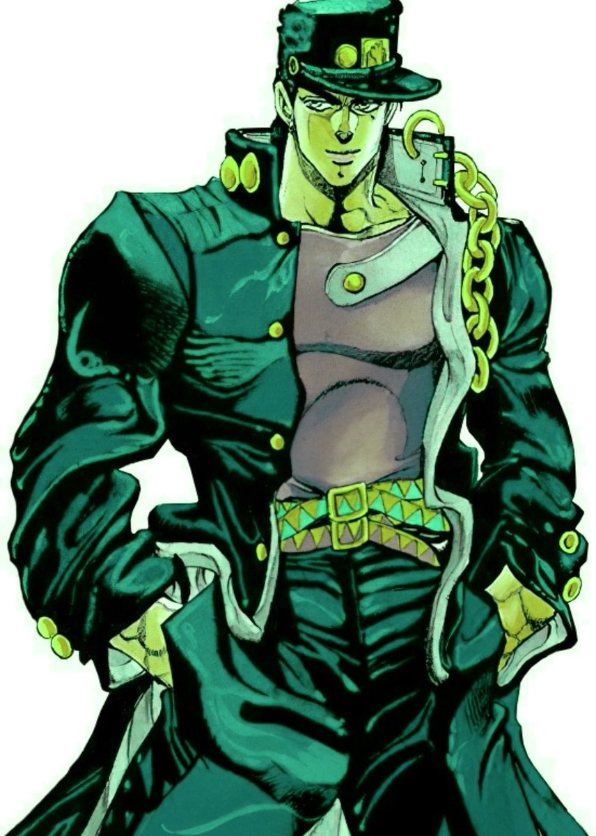 BluebriarArts's tweet photo. Greentaro Kujo, Jotaro’s secret twin mentioned exactly once by Araki who was studying overseas as a land biologist during the 50 days and had the stand “Planet Iron” which could punch things slowly and briefly start time for everyone else (but only if someone else stopped it) https://t.co/U3Ova6flEX