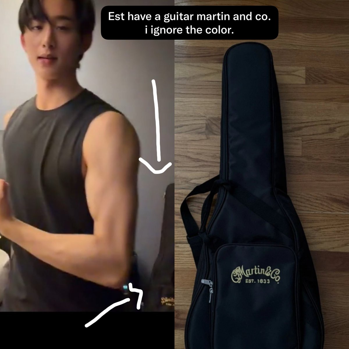 ChenEstRest's tweet photo. #joongest 
-#Joong’s family isn’t there.He has said before that he hates being alone,sleeping alone. 
-#Est has a Martin &amp; Co. guitar at home,and the guitar Joong posted with two left hands appears to be the same type.
-Cropping excessively the pics,to hide where he’s staying. https://t.co/sDMK4NeRE8