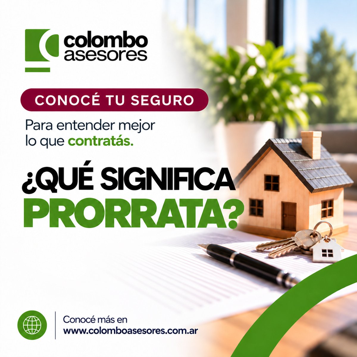 colomboasesores's tweet photo. ¿Qué significa PRORRATA? Si asegurás un bien por debajo de su valor, la indemnización puede reducirse proporcionalmente. Conocé tu seguro. 
Informate en https://t.co/8SldLzN7uX https://t.co/3ZA4cCUppT