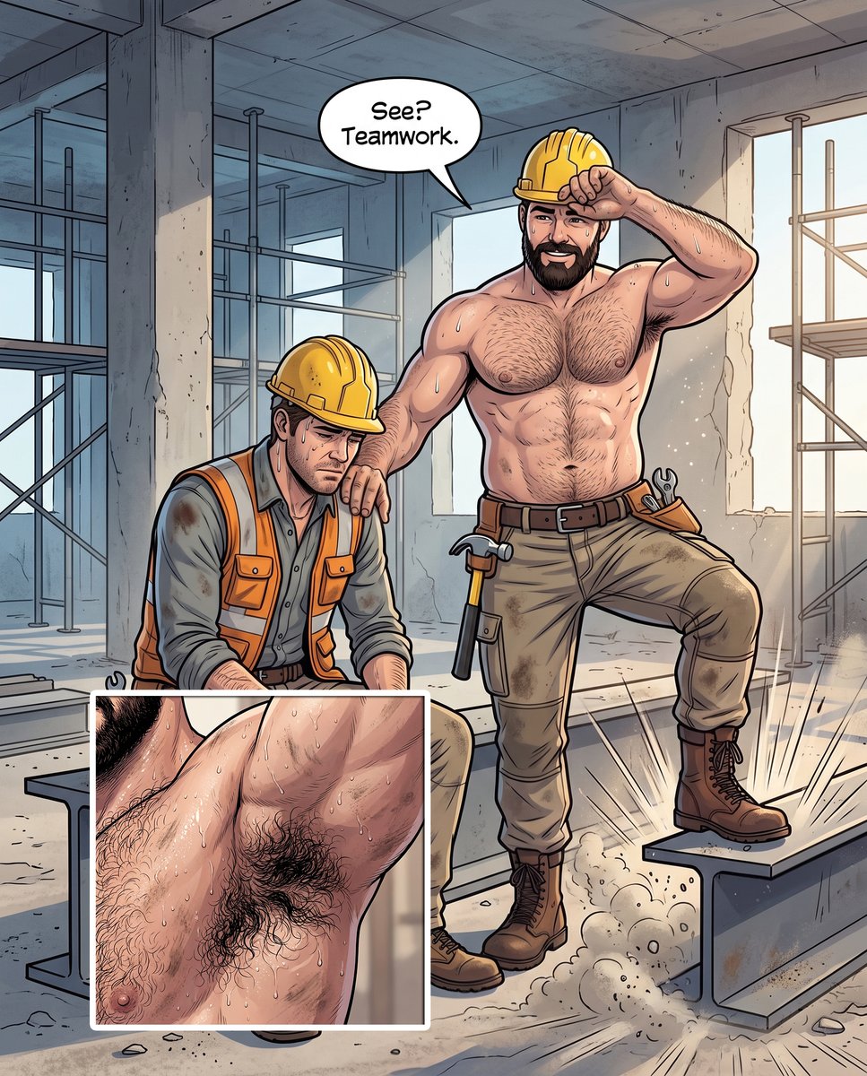 gayboyscomics's tweet photo. No toilet on site. Knox has a workaround. The next page is not OSHA-approved.
#webcomics #gay #workers #constructionsite https://t.co/C1lucs49GF