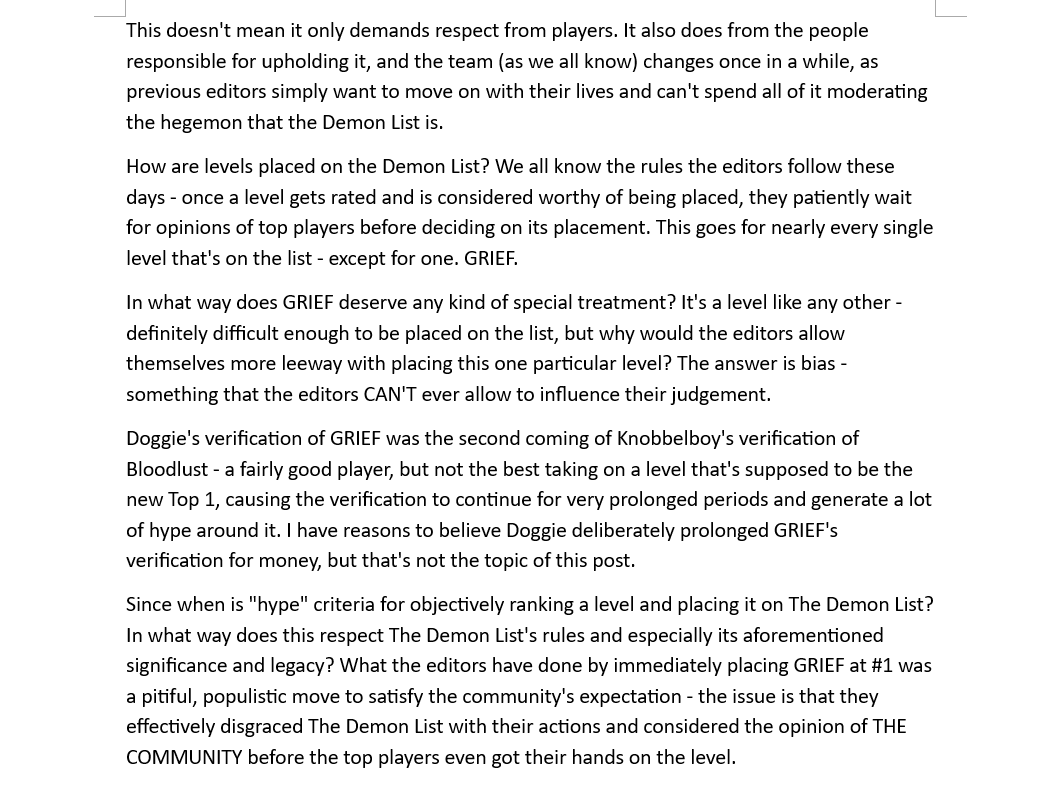 FluxGD's tweet photo. my statement on GRIEF getting immediately placed on the Demon List.
if you care about this game at all, please take your time to read this https://t.co/SfGiaV42YX