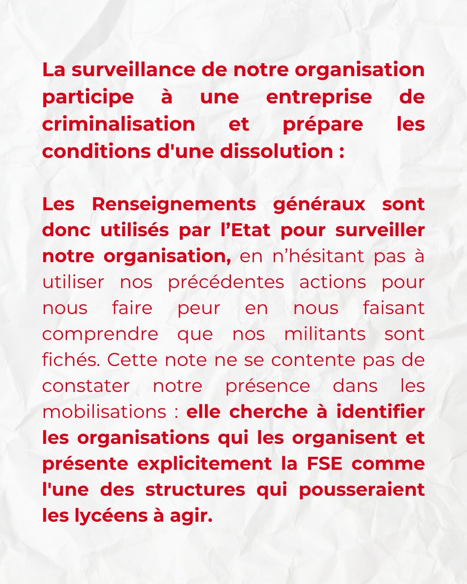 FSE_natio's tweet photo. 🚨 COMMUNIQUE : STOP AUX PROCEDES ANTI-DEMOCRATIQUES 🚨

💥 Entre violences policières, fichage des militants, surveillance des activités syndicales, tous les moyens sont bons pour que l'Etat puisse continuer sa casse des services publics et l'attaque des libertés démocratiques https://t.co/QiqnCmVrxK