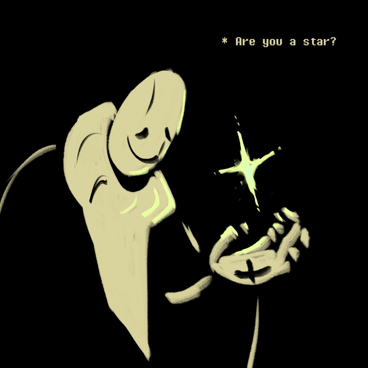 WINGDINGS_FONT's tweet photo. ARE
YOU
A
STAR?

#DELTARUNE #GASTERTOBER https://t.co/J9SCQcogQL
