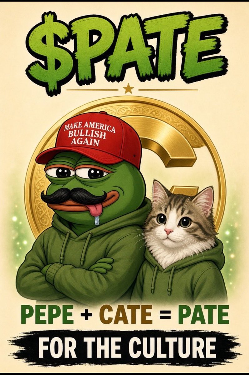 Dmoneyy4420's tweet photo. A Pepe whale became one of the biggest $CATE holders. Then he received 10% of $PATE.
Instead of letting the project die after the original team rugged, Sossa took it over and turned PATE into the community-owned continuation of the Pepe × CATE lore.
Now the mission is simple: build the culture, onboard new people, reward the community, and let the memes do the talking.
Pepe + CATE = PATE. 🐸🐈