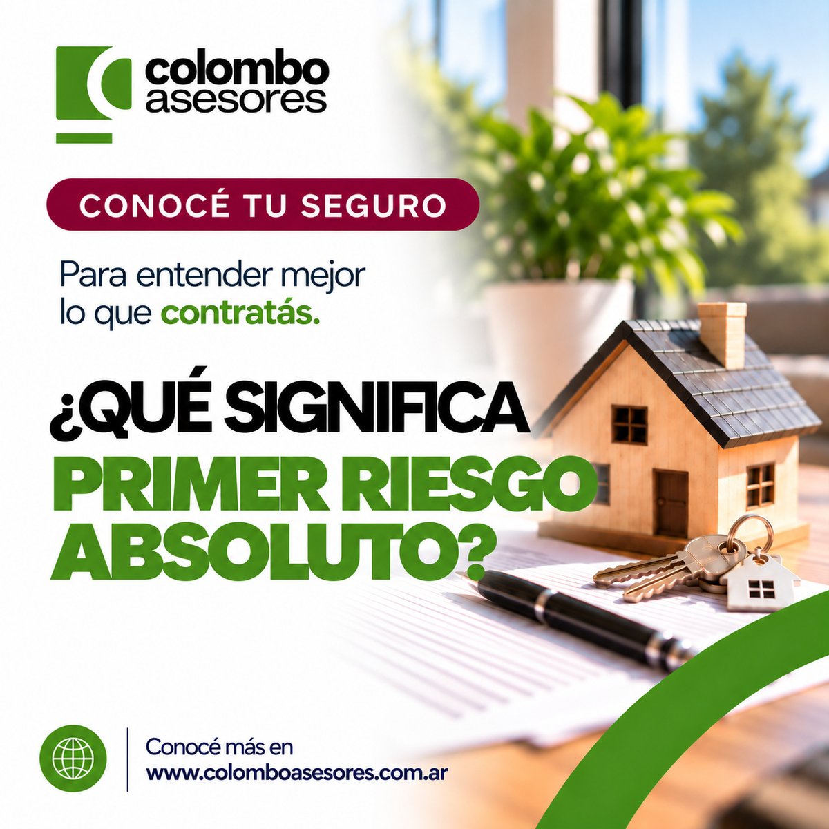 colomboasesores's tweet photo. ¿Qué es Primer Riesgo Absoluto? Indemniza el daño hasta la suma asegurada, sin aplicar prorrata por infraseguro. Conocé tu seguro.
Informate en https://t.co/8SldLzMzFp https://t.co/mdmYhu4H8U