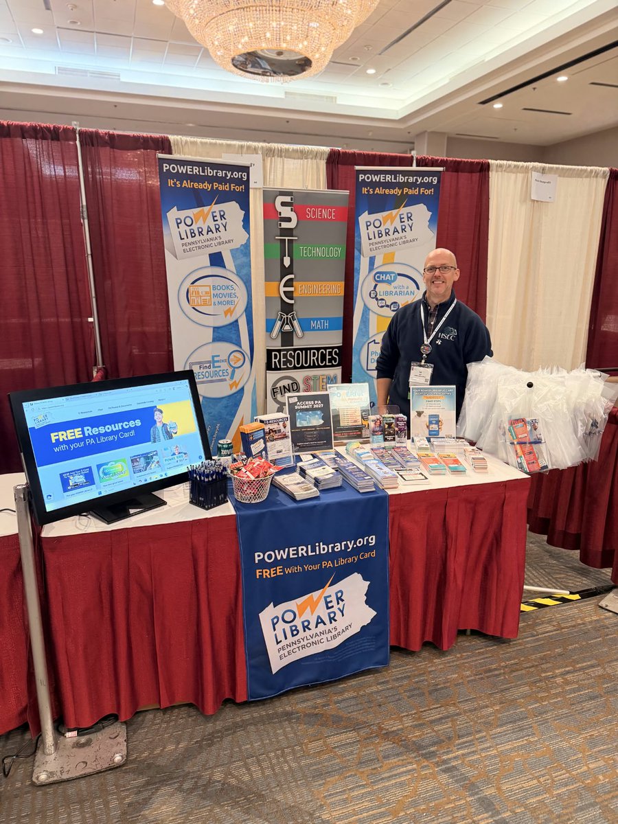 PowerLibrary's tweet photo. 📚 #PaLA2026

PA librarians, come visit the POWER Library booth! 👋 We’re here to connect, share what’s new, hear what you need, and help you get even more from POWER Library.

More support for PA librarians = more resources for PA communities. 💙

#POWERLibrary #PALibraries https://t.co/rGnVFJF8b7