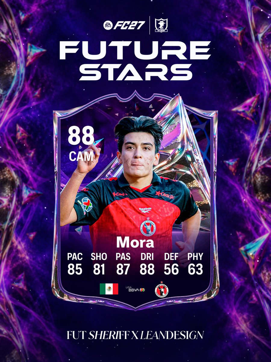 FutSheriff's tweet photo. 🚨BREAKING : Mora 🇲🇽 is coming as FUTURE STARS PLAYER SOON! 🔥🔥

STATS ARE PREDICTION 👀 #FC27 https://t.co/xSE6ufIq8w