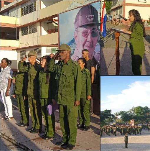 TaimirBell63731's tweet photo. Inicia la Jornada Ideológica Camilo-Che en la EMCC de #SantiagoDeCuba con la Formación General del Director , espacio propicio para recordar al "Señor de la Vanguardia".
Seguimos educando por el camino de los Héroes.
#FARCuba.
#FirmesYDignos
#Cuba. https://t.co/7GEvaib7p3