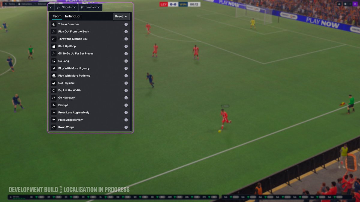 fmscout's tweet photo. 🗣️Shouts returned to FM26 in a December patch.

In #FM27 they've been rebuilt:
- They work on players' mood, not just attribute boosts
- New names &amp; a clear explanation of what each one does
- Each player reacts (body language) based on personality

Will you use Shouts more now? https://t.co/4zst155Z5z