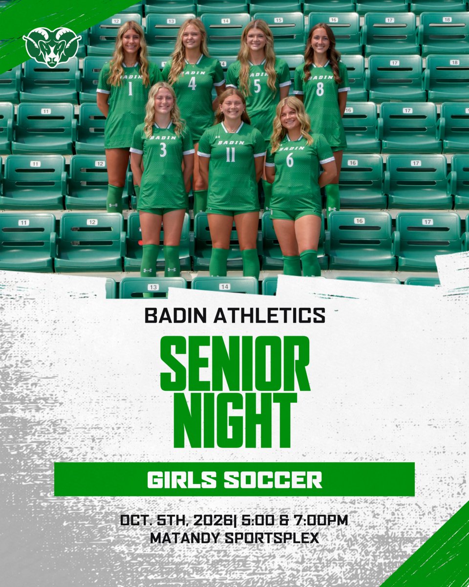 RAMSSPORTS's tweet photo. Senior Night!

⏰ 5:00 &amp; 7:00pm
🏟️ Matandy SportsPlex
🎟️ https://t.co/gnBV5hFTcN

#HarkYe 🐏 https://t.co/Ee6lLQnIcL