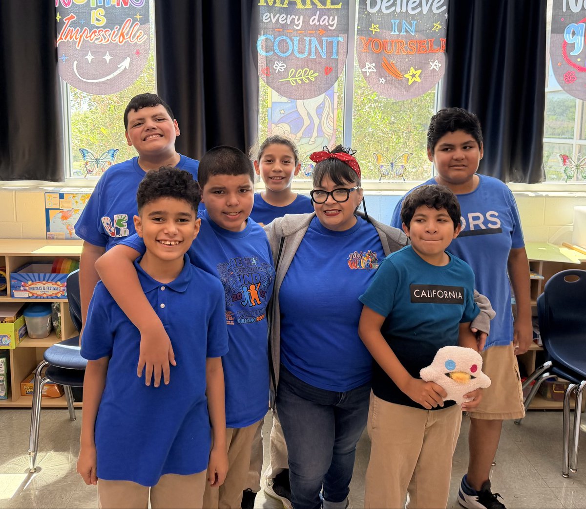 TrixieWilliam10's tweet photo. Monday, October 5 officially kicks off the 20th Annual World Day of Bullying Prevention! Ross ALE Rebels encourages everyone to wear blue! #NationalBullyingPreventionMonth! #BlueUp
@NISD @NISDSpecialEd @NISDRoss @srprincipalnisd https://t.co/7VzRcz1kQ5